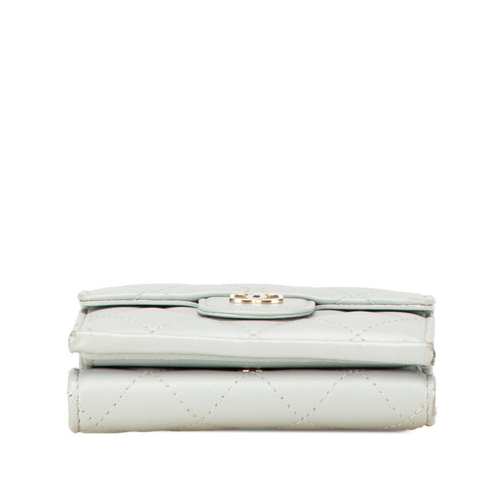 CHANEL Authentic Gray Lambskin Leather Wallet - Picture 3 of 11